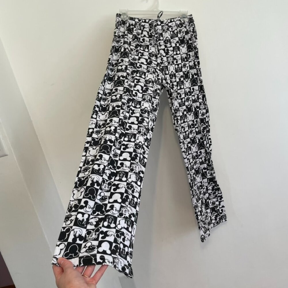 DISNEY x JERRY LEIGH Mickey Mouse Checker Print Lounge Pajama Pant Checkered JRS - Picture 10 of 16